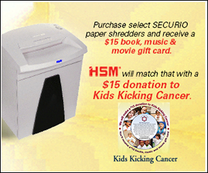 Buy HSM Securio Shredder and get $15 Donation from HSM