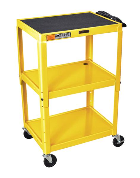 H Wilson W42AYE Yellow Metal 3 Shelf Presentation Cart H Wilson W42AYE Yellow Metal 3 Shelf Presentation Cart