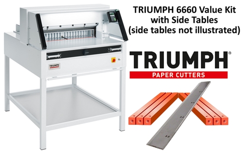 Triumph 6660 Automatic-Programmable 25.5" Paper Cutter with Light Safety Beams Value Kit with 1 box cutting sticks and 1 extra blade - TRI 6660 CUTTER VALUE KIT