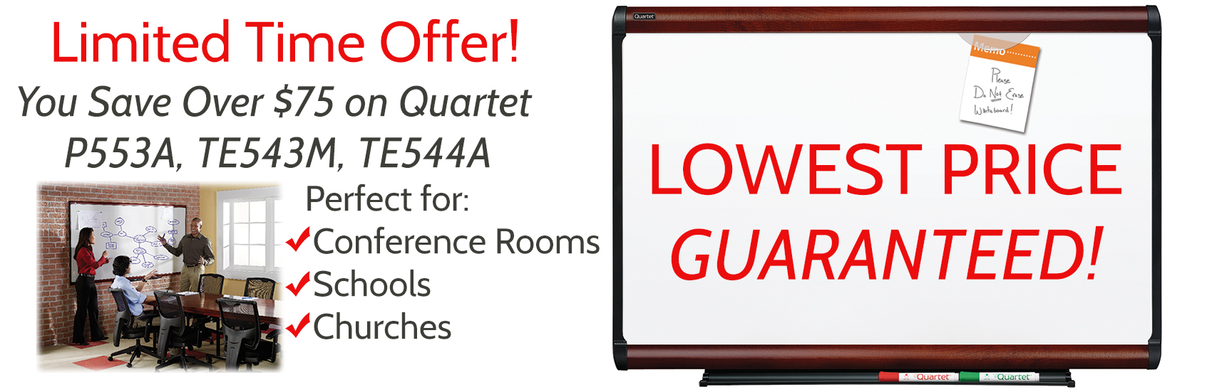 Quartet Whiteboard Clearance Sale