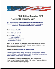 FSSI Office Supplies BPA Invitation