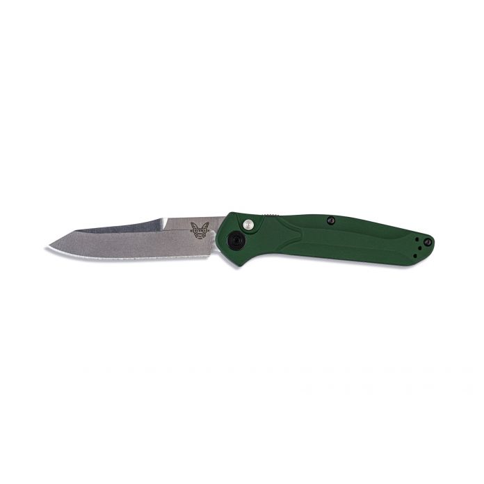 Benchmade 9400 Osborne AUTO Folding Knife 3.4" S30V Satin Plain Blade, Green Aluminum Handles - 94009400