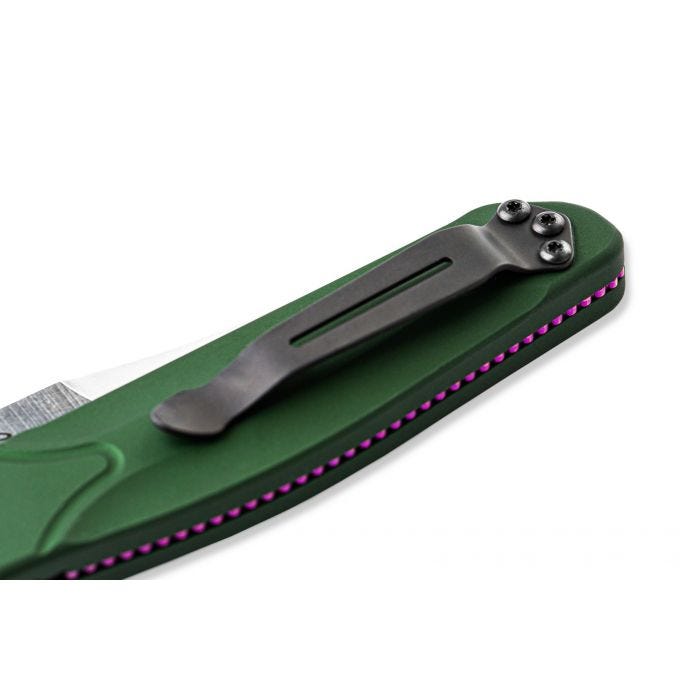 Benchmade 9400 Osborne AUTO Folding Knife 3.4" S30V Satin Plain Blade, Green Aluminum Handles - 94009400
