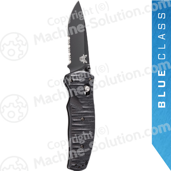 Benchmade 1000001SBK Volli AXIS-Assisted 3.26" S30V Black Combo Blade, Black G10 Handles