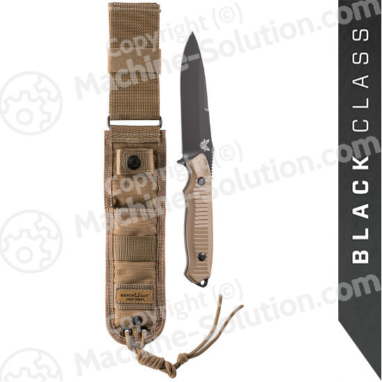  Benchmade 140BKSN Nimravus Fixed 4.5" BK1 Plain Blade, Sand Aluminum Handles, Sand Sheath