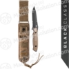 Benchmade 141SBKSN Nimravus Tanto 4.5" Combo Blade, Sand Aluminum Handles, Sand Sheath