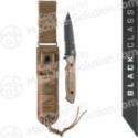 Benchmade 141SBKSN Nimravus Tanto 4.5" Combo Blade, Sand Aluminum Handles, Sand Sheath
