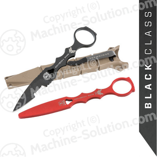 Benchmade 178SBKSN-COMBO SOCP Spear-point 3.22" Black Combo Blade with Trainer, Sand Sheath