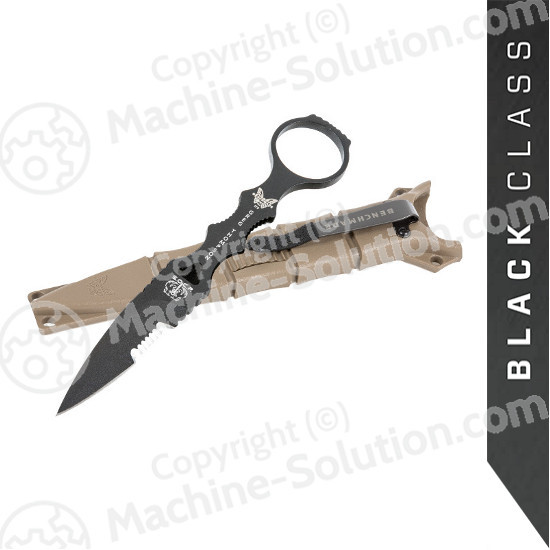 Benchmade 178SBKSN SOCP Spear-point 3.22" Black Combo Blade, Sand Sheath