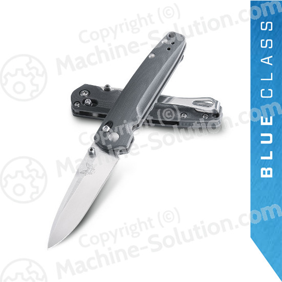 Benchmade 485 Valet AXIS Folding Knife 2.96" M390 Satin Plain Blade, Gray G10 Handles