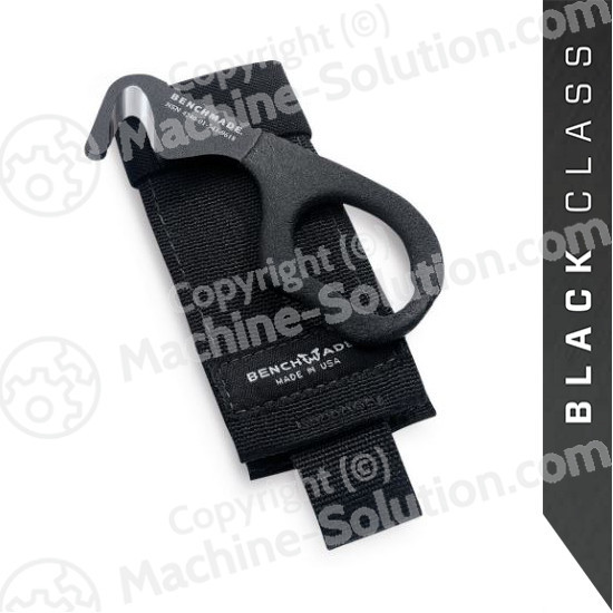 Benchmade 7 BLKW Rescue Hook Strap Cutter 440C Steel 4.3" Overall, Soft Black Cordura Sheath