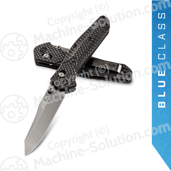 Benchmade 940-1 Osborne Folding Knife 3.4" S90V Stonewash Plain Blade, Carbon Fiber Handles