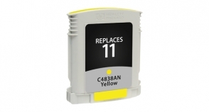 Compatible InkJet 11 Yellow - Page Yield 1750 inkjet cartridge, remanufactured, compatible, printer, ink, c4838a (#11), hp 11 - business inkjet 1000, 1100d, 1100dtn, 1200, 1200d, 1200dn, 1200dtn, 1200dtwn, 2200, 2200se, 2200xi, 2230, 2250, 2250tn, 2280, 2280tm, 2300, 2300dtn, 2300n, 2600, 2600dn, 2800, 2800dt, 2800dtn; color inkjet cp1700, cp1700d, cp1700ps; designjet 100, 100 plus, 10ps, 110, 110 plus, 120, 20ps, 50ps, 70; officejet 9110, 9120, 9130, pro k850, pro k850dn - yellow