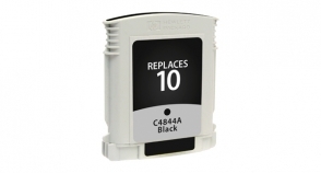 Compatible InkJet 10 Black - Page Yield 1750 inkjet cartridge, remanufactured, compatible, printer, ink, c4844a (#10), hp 10 - business inkjet 1000, 1100d, 1100dtn, 1200, 1200d, 1200dn, 1200dtn, 1200dtwn, 2200, 2200se, 2200xi, 2230, 2250, 2250tn, 2280, 2280tm, 2300, 2300dtn, 2300n, 2500c, 2500c plus, 2500cm, 2500cse, 2500cxi, 2600, 2600dn, 2800, 2800dt, 2800dtn, 3000, 3000dtn, 3000n; color inkjet cp1700, cp1700d, cp1700ps; designjet 70, 100, 100 plus, 110, 110 plus, 500, 500mono, 500plus, 500ps, 500psplus, 800, 800ps, cc800ps, 815 mfp, 820 mfp, colorpro cad, colorpro ga; officejet 9110, 9120, 9130, pro k850, pro k850dn - black (used with hp 10, hp 11 & hp 12 color cartridges)