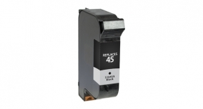 Compatible InkJet 45 Black - Page Yield 833 inkjet cartridge, remanufactured, compatible, printer, ink, 51645a (#45), hp 45 - color copier 110, 120, 140, 145, 150, 155, 160, 170, 180, 190, 210, 210lx, 240, 260, 270, 280, 290; designjet 700, 750c, 750c plus, 755cm; deskjet 1000c, 1000cse, 1100c, 1120c, 1120cse, 1120cxi, 1125c, 1180c, 1220c, 1220cse, 1220cxi, 1220c/ps, 1600c, 1600cm, 1600cn, 6122, 6127, 710c, 712c, 720c, 722c, 815c, 820c, 820cse, 820cxi, 830c, 832c, 850c, 850cxi, 855c, 855cse, 855cxi, 870cxi, 870cse, 880c, 882c, 890c, 890cm, 890cse, 890cxi, 895cse, 895cxi, 930c, 932c, 935c, 950c, 952c, 959c, 960c, 960cse, 960cxi, 970cse, 970cxi, 980cxi, 990cm, 990cse, 990cxi, 995c, 995ck, 9300; fax 1220; officejet g55, g55xi, g85, g85xi, g95, k60, k60xi, k80i - black