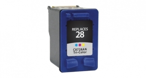 Compatible 28 Ink Tri-Color - Page Yield 190 inkjet cartridge, remanufactured, compatible, printer, ink, c8728an (#28), hp 28 - deskjet 3320, 3322, 3420, 3425, 3450, 3520, 3520v, 3520w, 3550, 3550v, 3620, 3650, 3650v, 3651, 3653, 3740, 3740v, 3745, 3745v, 3747, 3843, 3845, 3845xi, 3847; fax 1240, 1250; officejet 4105, 4105z, 4110, 4110v, 4110xi, 4115, 4211, 4212, 4215, 4215v, 4215xi, 4219, 4251, 4252, 4255, 4259; psc 1110, 1110v, 1118, 1200, 1205, 1209, 1210, 1210v, 1210xi, 1310, 1311, 1315, 1315v, 1315xi, 1317, 2105, 2108, 2150, 2210, 2210v, 2210xi - tri-color