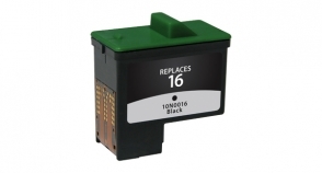 Compatible Dell Srs 1/Lex16 Ink Black - Page Yield 335 inkjet cartridge, remanufactured, compatible, printer, ink, 10n0016 / 10n0217 (#16, #17) / to529 / n5878 / ux-c70b, lexmark #16 / #17 - multifunction x75, x1150, x1185, x1270, x2250; color jetprinter i3, z13, z23, z25, z33, z35,  z515, z605, z611, z615,  z645; compaq ij650, ij652 - black (compatible with: dell 720; a920; series 1; sharp ux-b700 inkjet fax machine)