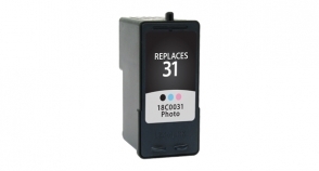 Compatible InkJet Lexmark #31 Photo - Page Yield 135 inkjet cartridge, remanufactured, compatible, printer, ink, 18c0031 (#31), lexmark #31 - z810, z816, z845, z1300, z1310, z1420, z2300, z2320, z2420; multifunction x2500 series, x2500, x2530, x2550, x2600 series, x2650, x3530, x3550 series, x3650, x4530, x4550, x4650, x5070, x5270, x5320, x5450, x5470, x5495, x5650, x5675, x6650, x7100 series, x7300 series, x8300 series, x8350;  multifunction pro x5075, x6675; photo multifunction p4330, p4350, p6250, p6350; photo jetprinter p915; home copier plus (#31) - photo black