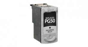 Compatible InkJet Canon PG-50 Black - Page Yield 510 inkjet cartridge, remanufactured, compatible, printer, ink, 0616b002 (pg-50), canon fax-jx200, fax-jx210p, pixma mp150, pixma mp160, pixma mp180, pixma mp450, pixma mp460, pixma mx300, pixma mx310 - black