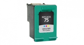 Compatible InkJet  75 Tri-Color - Page Yield 170 inkjet cartridge, remanufactured, compatible, printer, ink, cb337wn (#75), hp 75 - deskjet d4260, d4360; officejet j5780, j6480; photosmart d5345, d5360, d5363, d5368; photosmart all-in-one c4240, c4250, c4280, c4340, c4380, c4385, c4480, c4500, c4580, c4599, c5240, c5250, c5280, c5580 - tri-color