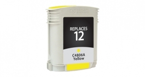 Compatible 12 Ink Yellow - Page Yield 3300 inkjet cartridge, remanufactured, compatible, printer, ink, c4806a (#12), hp 12 - business inkjet 3000, 3000dtn, 3000n series - yellow