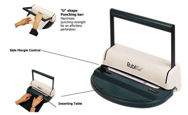 Akiles RubiCoil Plastic Coil Letter Binder and Punch - AKI RUBICOIL
