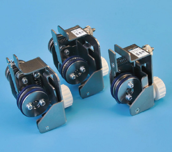 PERF / SCORING / KISS CUT HEADS - These heads hold rotary tools and can be mounted on a perforation/scoring unit: - Perf head with position adjustment - Perf head with pressure adjustment - Thin perf unit