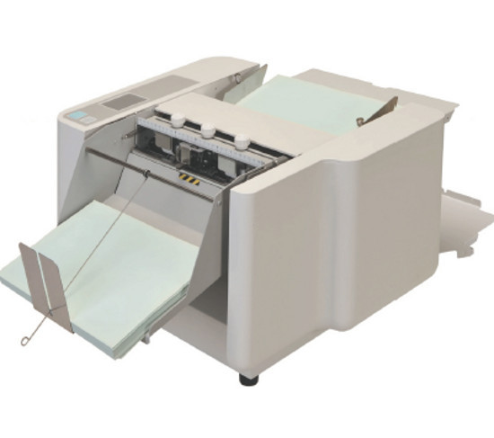 SCORING UNIT - The 508A can be used as a perforator by replacing a perf unit to the folding table. It is also possible to add or replace perf / score / kiss cut heads on a unit to give multiple finishing styles in one pass