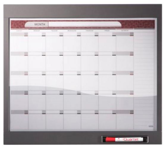 Quartet 72983 InView Custom Whiteboard, 23" x 20 1/2", Total Erase, Graphite Frame