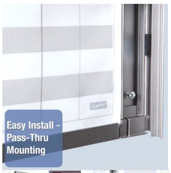 Quartet InView Custom Whiteboards - Easy Install - Pass-Thru Mounting