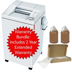 MBM Destroyit 2604 SMC Shredder Warranty Bundle includes 2 year warranty, auto oiler, 1 case of bags, and 2-1 gallon bottles shredder oil MBM Destroyit 2604 SMC Shredder Warranty Bundle includes 2 year warranty, auto oiler, 1 case of bags, and 2-1 gallon bottles shredder oil