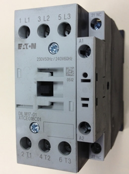 Eaton DIL M 17-01 Contactor (Motor Control) 230 Volt, 50Hz / 240 Volt, 60 Hz XTCE018C01 with Normally Closed Auxiliary Contacts - Eaton DILM17-01