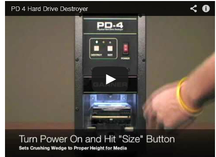 Garner PD-4 hard drive destroyer video