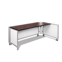 Swiftspace Social + Single Surface Space-Saver Right 4' x 3' Collapsible Workstation SS2934L2948R
