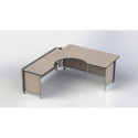 Swiftspace Flip Top Worksurface, Right, Straight Edge, Social + with No Walls SS2968L2968RFS 
