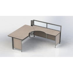 Swiftspace Flip Top Worksurface, Left, Straight Edge, Solo with 41" Wall One Side SS2968LFS4168R