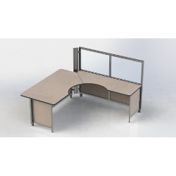 Swiftspace Flip Top Worksurface, Left, Straight Edge, Solo + with 52" Wall One Side SS2968LFS5268R 