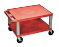H Wilson WT16RE-N Tuffy Red 2 Shelf AV Cart H Wilson WT16RE-N Tuffy Red 2 Shelf AV Cart