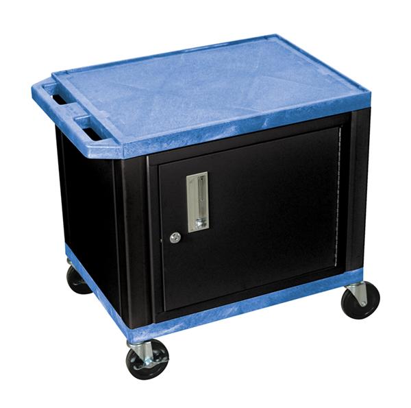 H Wilson WT26BUC2E-B Tuffy Blue 2 Shelf AV Cart with Cabinet H Wilson WT26BUC2E-B Tuffy Blue 2 Shelf AV Cart with Cabinet