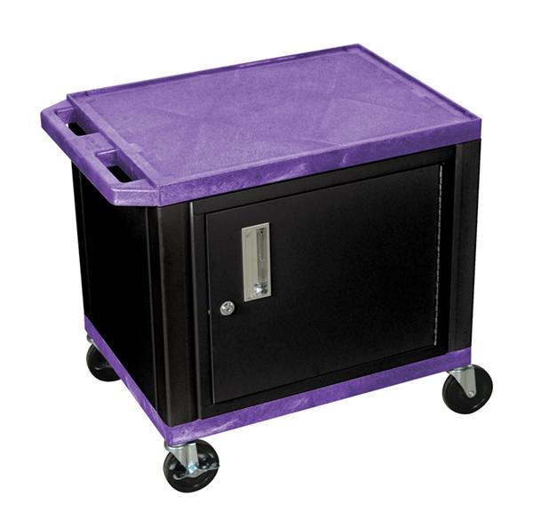 H Wilson WT26PC2E-B Tuffy Purple 2 Shelf AV Cart with Cabinet H Wilson WT26PC2E-B Tuffy Purple 2 Shelf AV Cart with Cabinet