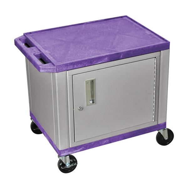 H Wilson WT26PC4E-N Tuffy Purple 2 Shelf AV Cart with Cabinet H Wilson WT26PC4E-N Tuffy Purple 2 Shelf AV Cart with Cabinet