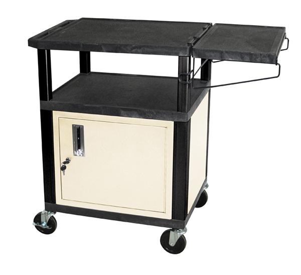 H Wilson WT34CC Black Utility Cart with Side Shelf & Putty Cabinet H Wilson WT34CC Black Utility Cart with Side Shelf & Putty Cabinet