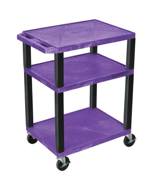 H Wilson WT34PE-B Tuffy Purple 3 Shelf AV Cart H Wilson WT34PE-B Tuffy Purple 3 Shelf AV Cart