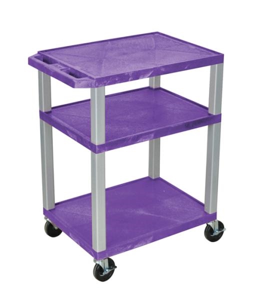 H Wilson WT34PE-N Tuffy Purple 3 Shelf AV Cart H Wilson WT34PE-N Tuffy Purple 3 Shelf AV Cart
