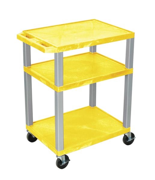 H Wilson WT34YE-N Tuffy Yellow 3 Shelf AV Cart H Wilson WT34YE-N Tuffy Yellow 3 Shelf AV Cart