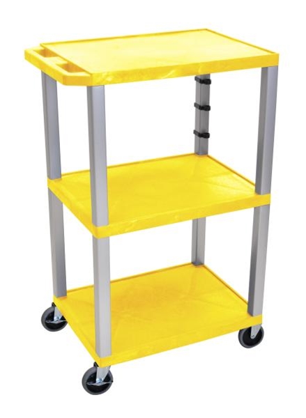 H Wilson WT42YE-N Yellow Tuffy 3 Shelf 42" AV Cart H Wilson WT42YE-N Yellow Tuffy 3 Shelf 42" AV Cart