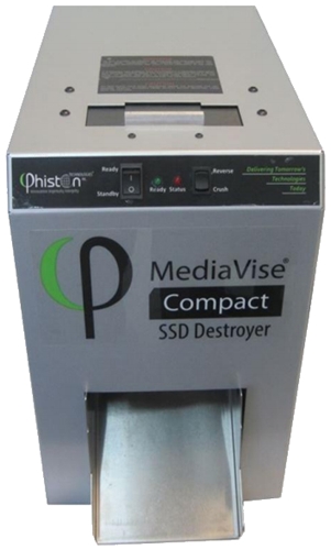 Phiston Technologies MediaVise MV02CS1 Compact with Chute SSD Destroyer - PT MEDIAVISE CPT CHUTE SSD
