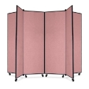 Screenflex Panel Mobile Display Tower 69, 69 x 84, mauve polyester fabric, polyester fabric, screenflex, scratch resistant, steel, panel mobile display tower, bulletin board, screenflex, cds606cm, 1 each, floor standing, mauve, art, lobby display, presentation, scrflxcds606cm, 44111907