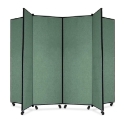 Screenflex Panel Mobile Display Tower 69, 69 x 84, green polyester fabric, polyester fabric, screenflex, scratch resistant, steel, panel mobile display tower, bulletin board, screenflex, cds606cn, 1 each, floor standing, green, art, lobby display, presentation, scrflxcds606cn, 44111907