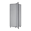 Screenflex Panel Mobile Display Tower 77, 77 x 36, gray polyester fabric, polyester fabric, screenflex, scratch resistant, steel, panel mobile display tower, bulletin board, screenflex, cds683cg, 1 each, floor standing, gray, art, lobby display, presentation, scrflxcds683cg, 44111907